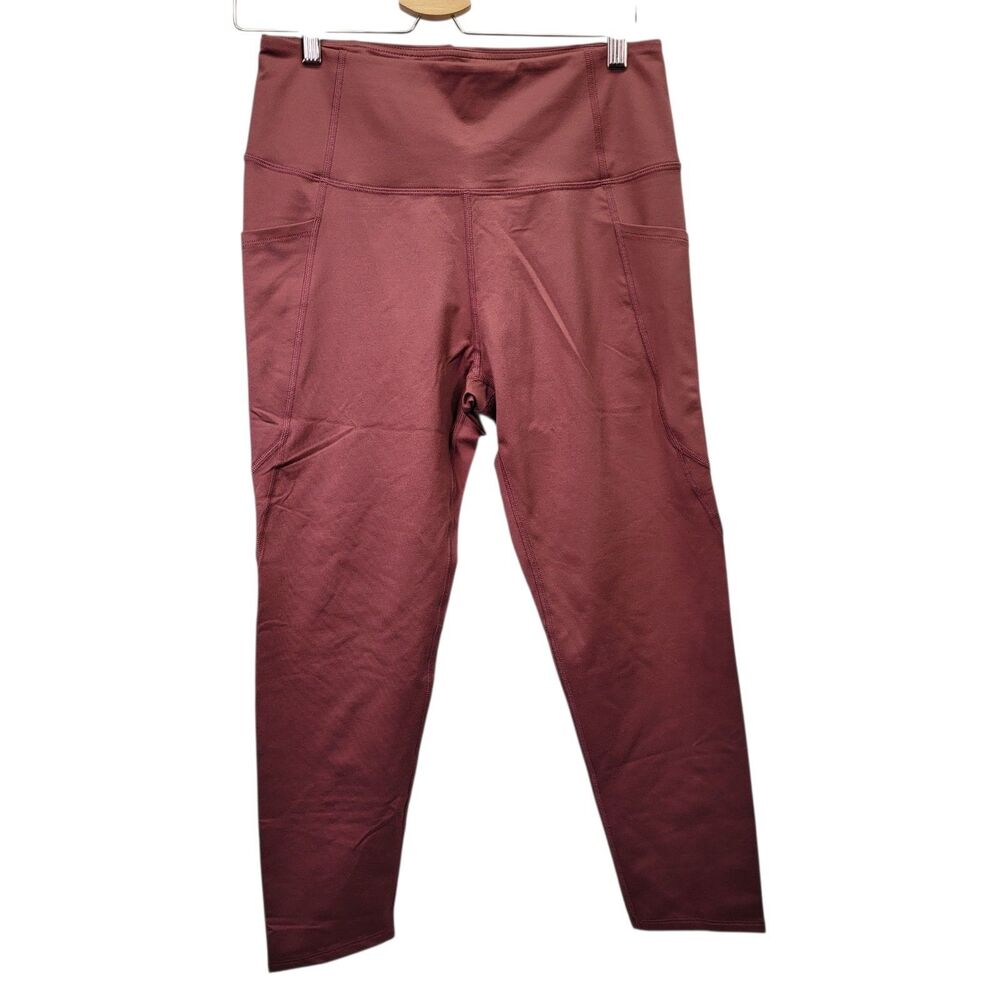 CORE 10 Women High-Waist Side-Pocket Yoga Comfort Midi-Legging Pink Size Large